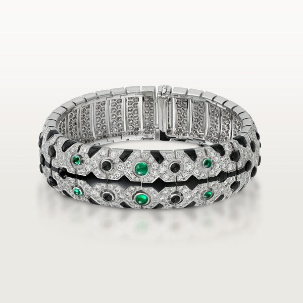 [Sur]naturel bracelet White gold, emeralds, onyx, diamonds
